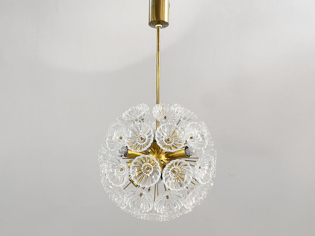 Foto GDR Brass Flower Sputnik Lamp h75x45