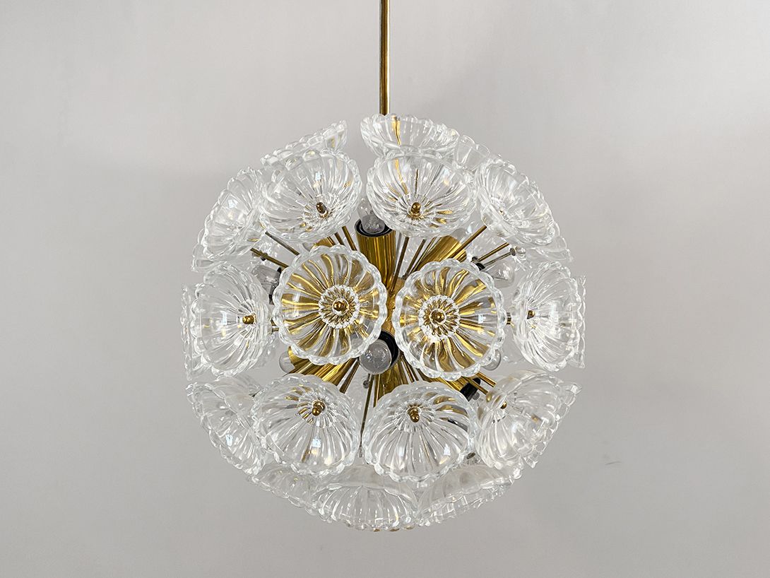 Foto GDR Brass Flower Sputnik Lamp h75x45
