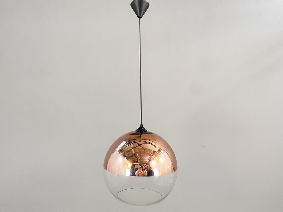 Foto Half Copper plated Glass Ball Pendant Lamp ø40