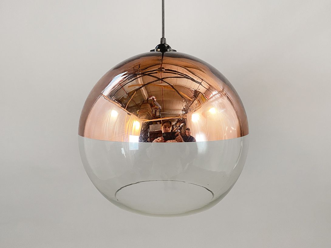 Foto Half Copper plated Glass Ball Pendant Lamp ø40