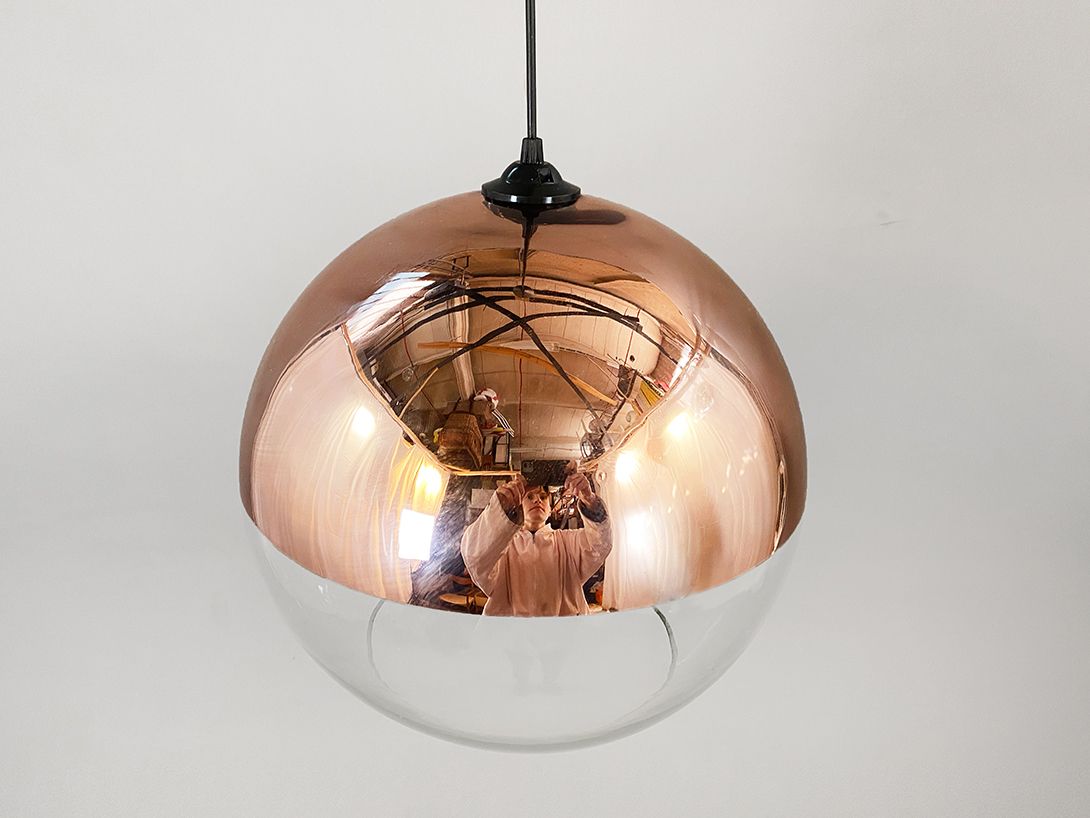 Foto Half Copper plated Glass Ball Pendant Lamp ø40