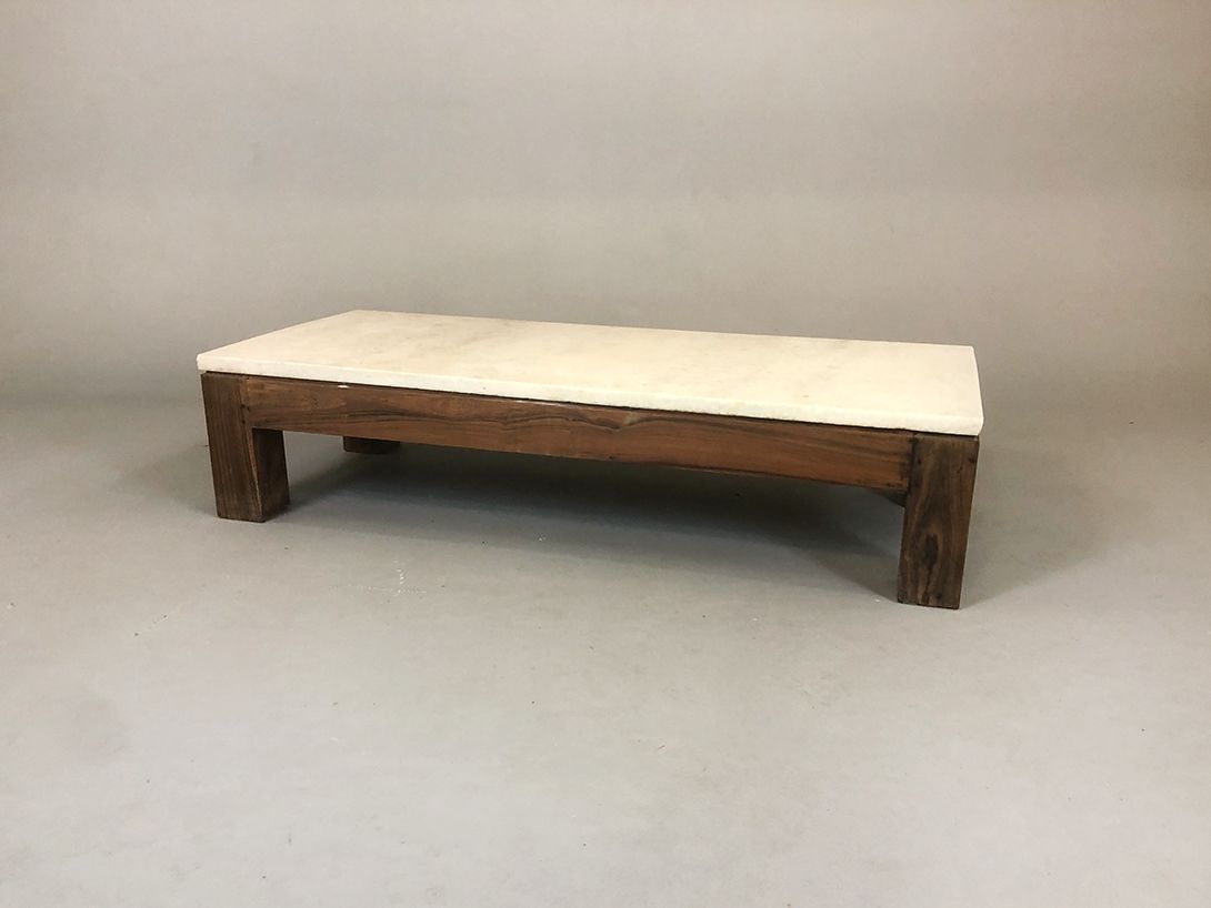 Foto Coffee Table with Marble Plate h28x121x50