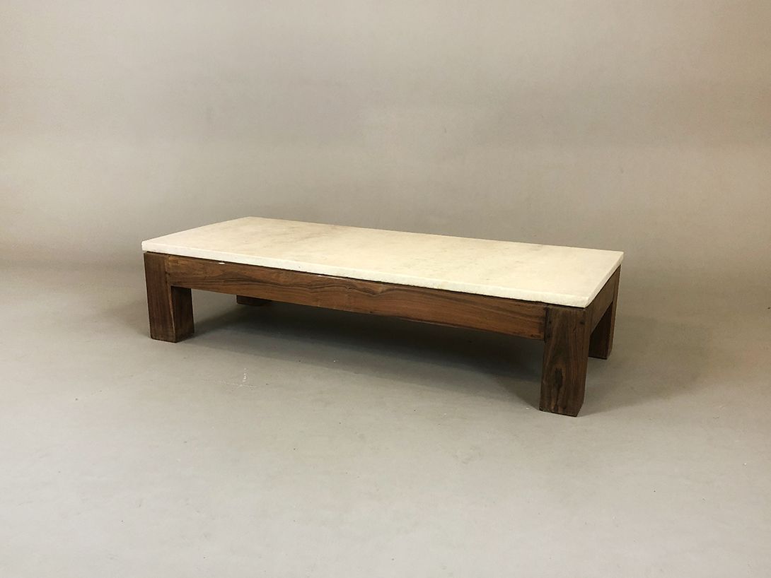 Foto Coffee Table with Marble Plate h28x121x50