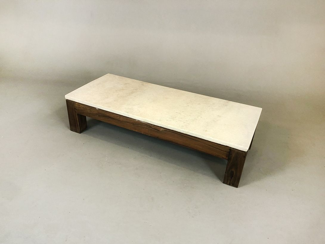 Foto Coffee Table with Marble Plate h28x121x50