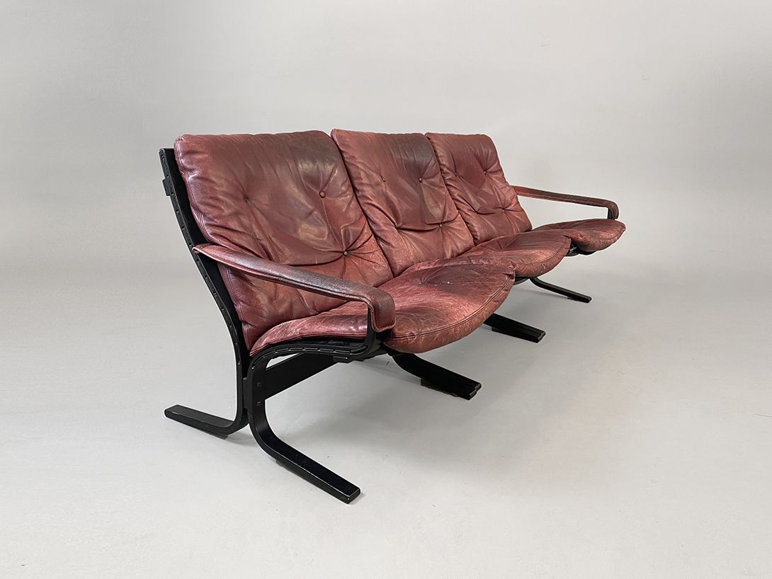 Foto Ingmar Relling Siesta Berry Leather Modular Sofa Seat