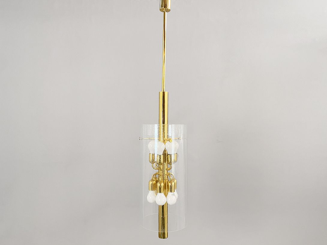 Foto Glass Shield Brass Lamp h140