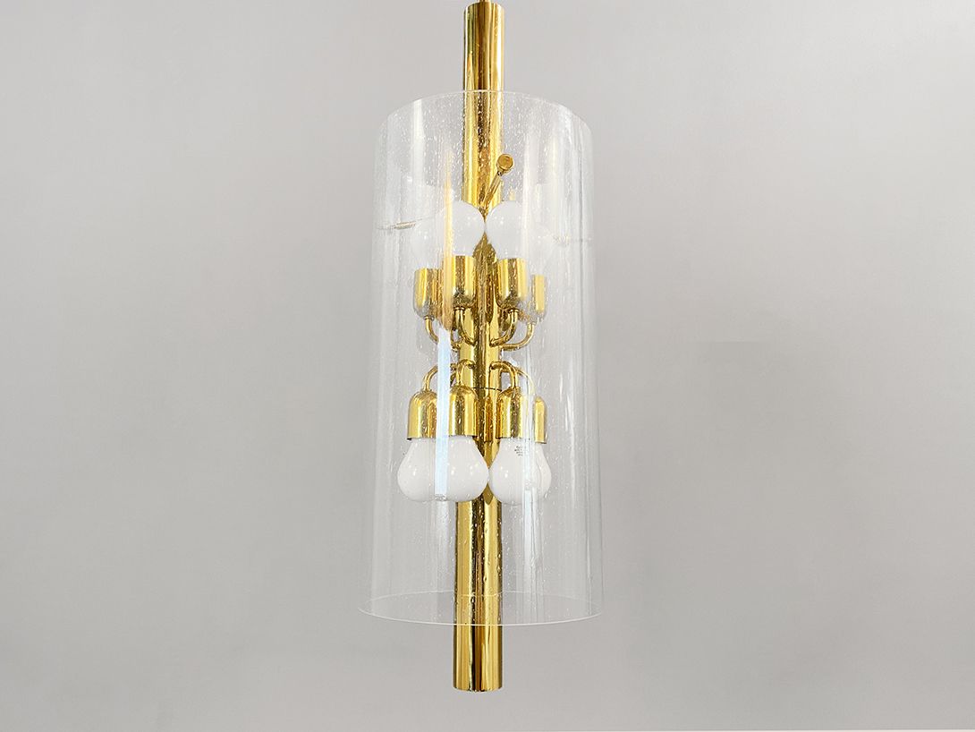 Foto Glass Shield Brass Lamp h140