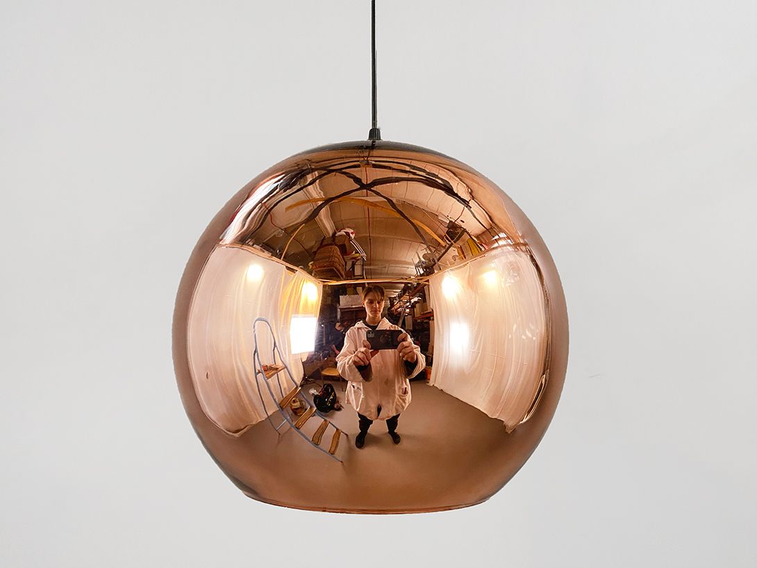 Foto Copper Plated Glass Ball Pendant Lamp ø40