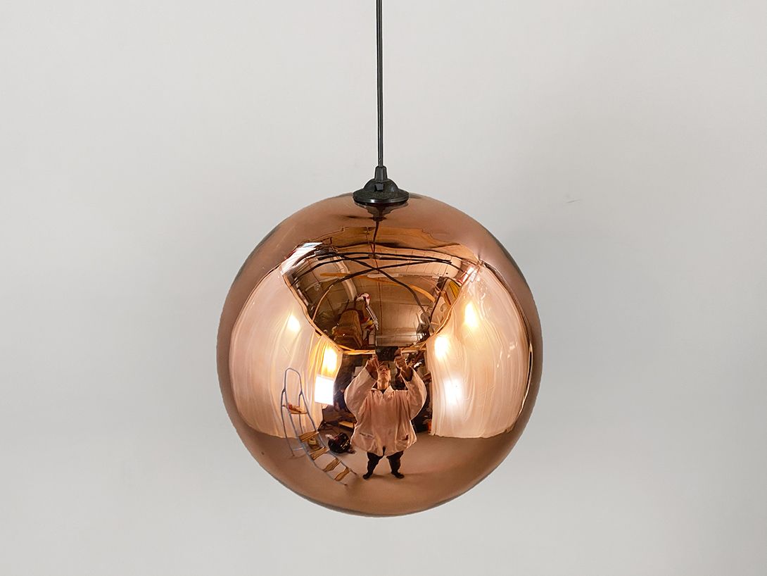 Foto Copper Plated Glass Ball Pendant Lamp ø40