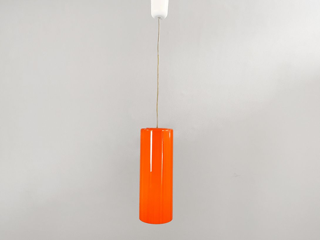 Foto Orange Glass Tube Pendant Lamp h31