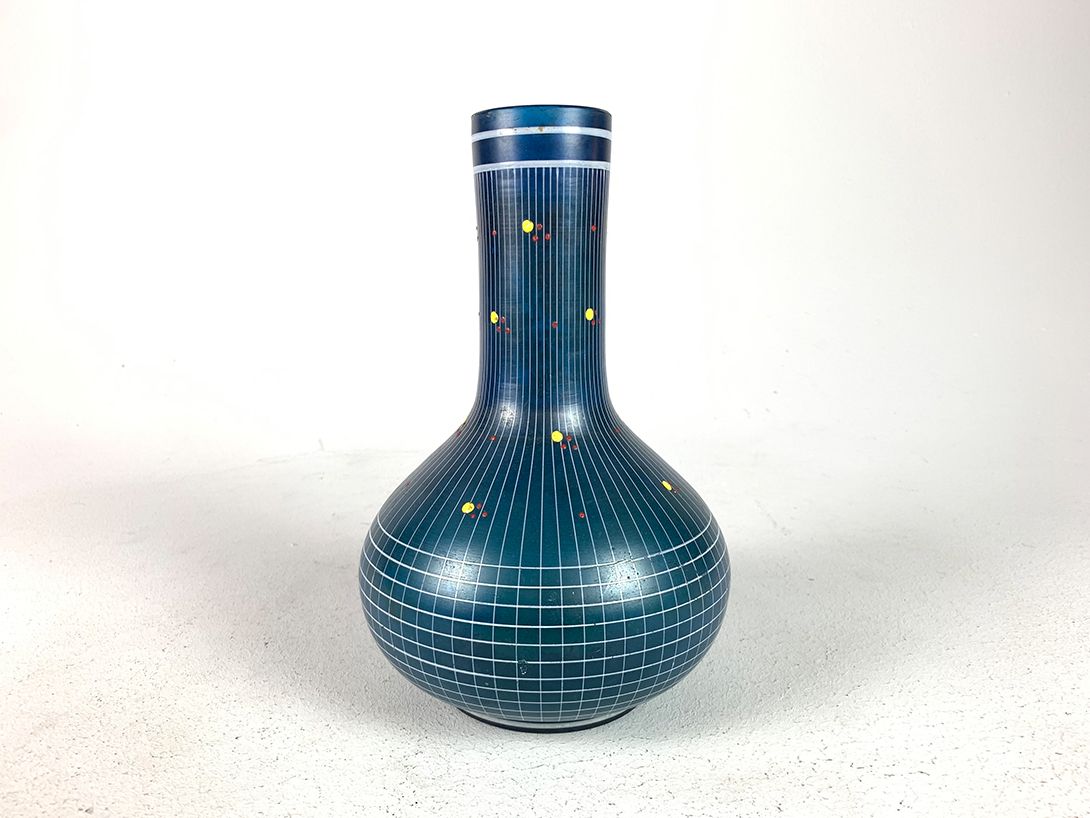 Foto Blue Glass Vase Spreewald 1925 h25