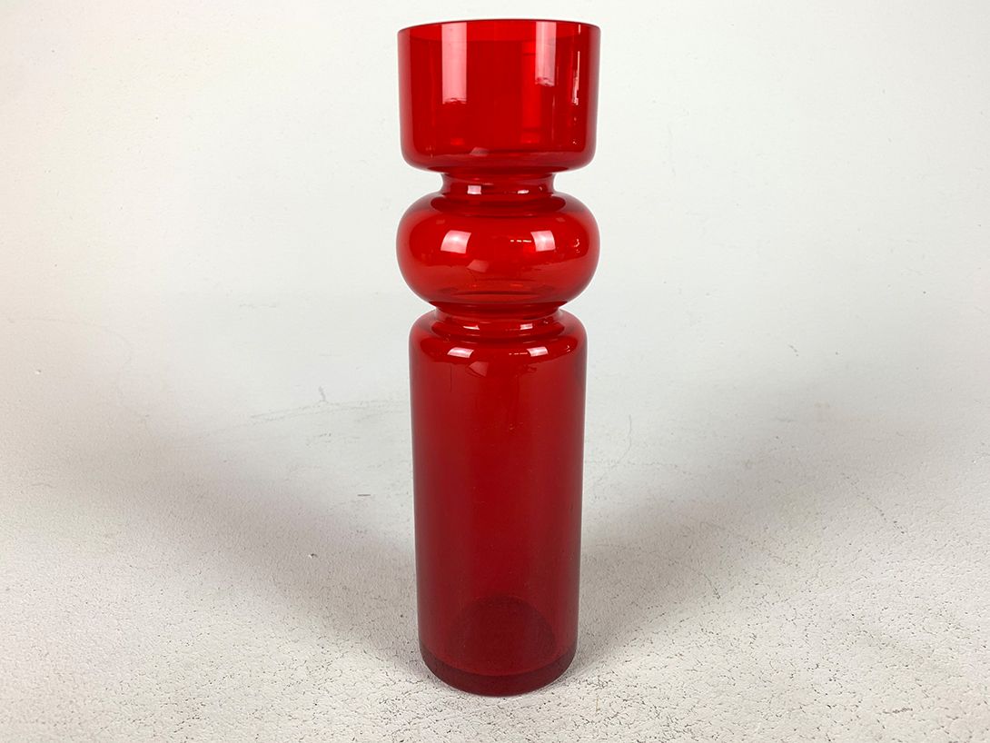 Foto Slim Red Glass Vase h25