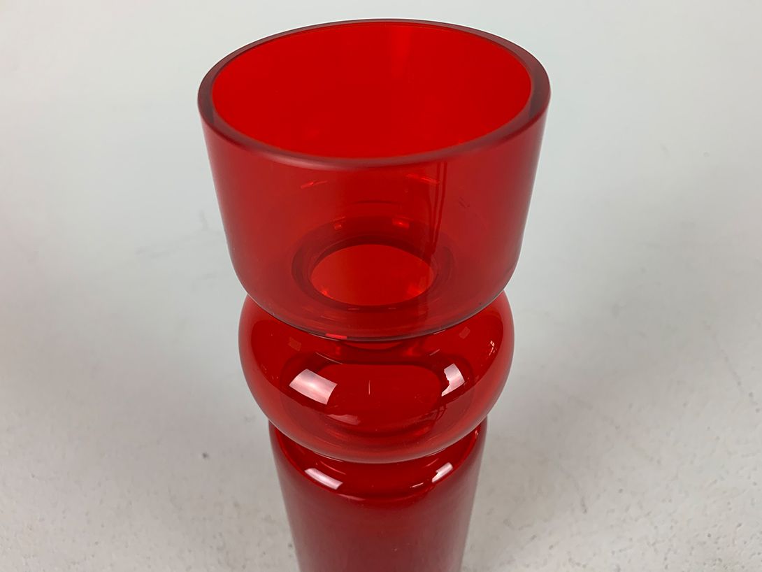 Foto Slim Red Glass Vase h25