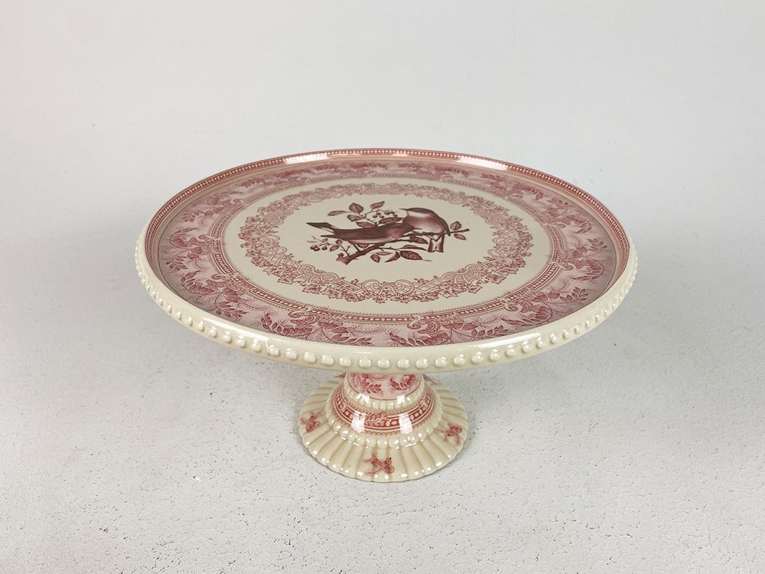 Foto Beautiful Porcelain Cake Plate on Base h16