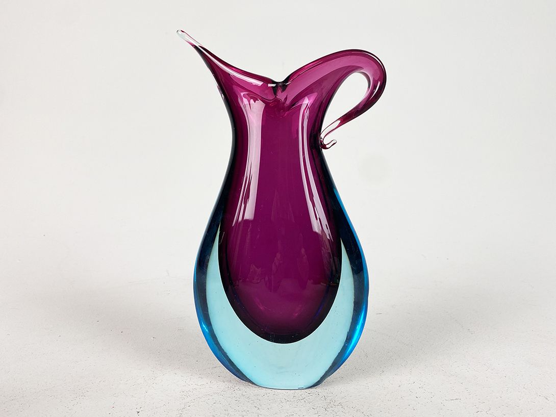 Foto Purple Murano Glass Jug Vase h28