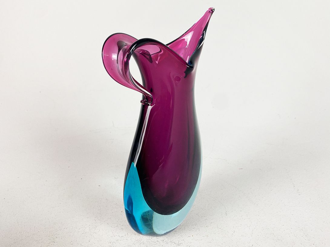 Foto Purple Murano Glass Jug Vase h28