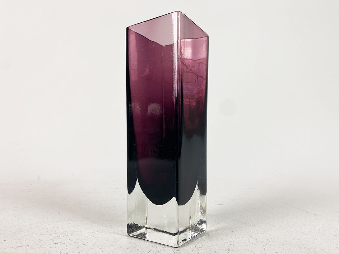 Foto Square Purple Glass Vase h17