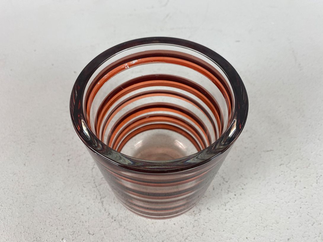 Foto Orange Striped Glass Vase h14