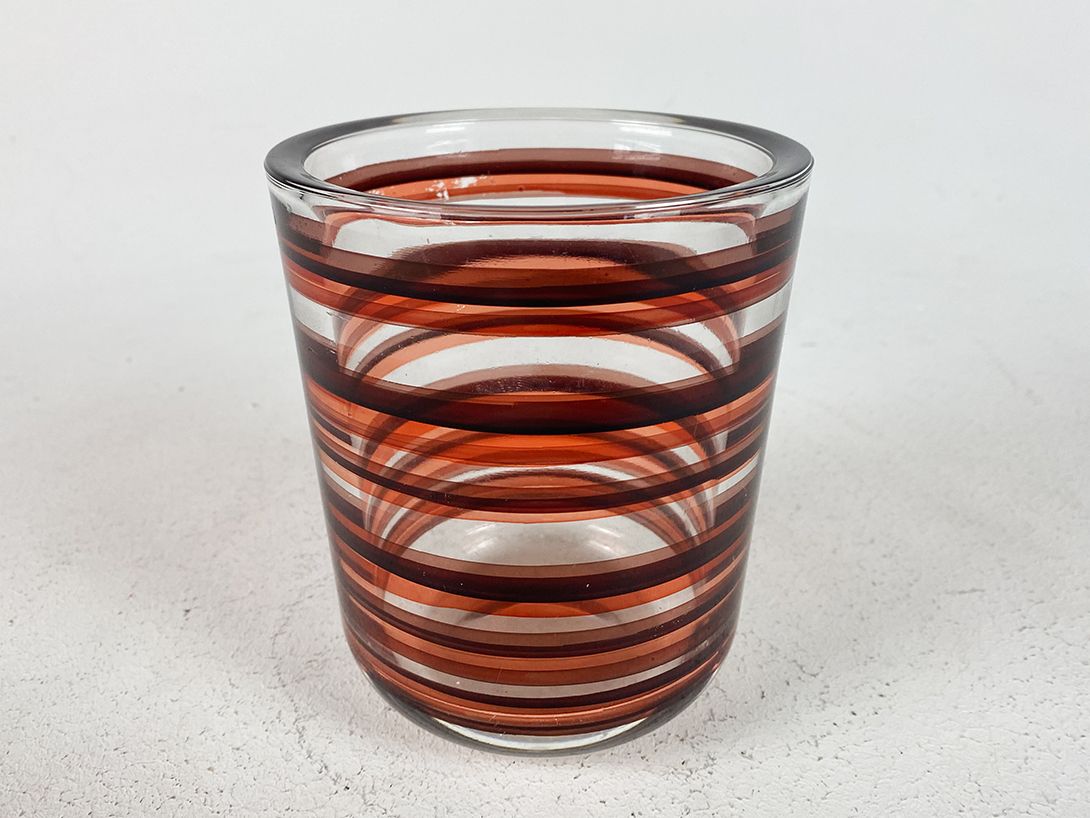 Foto Orange Striped Glass Vase h14