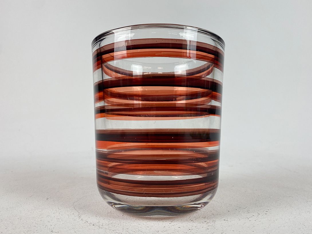 Foto Orange Striped Glass Vase h14