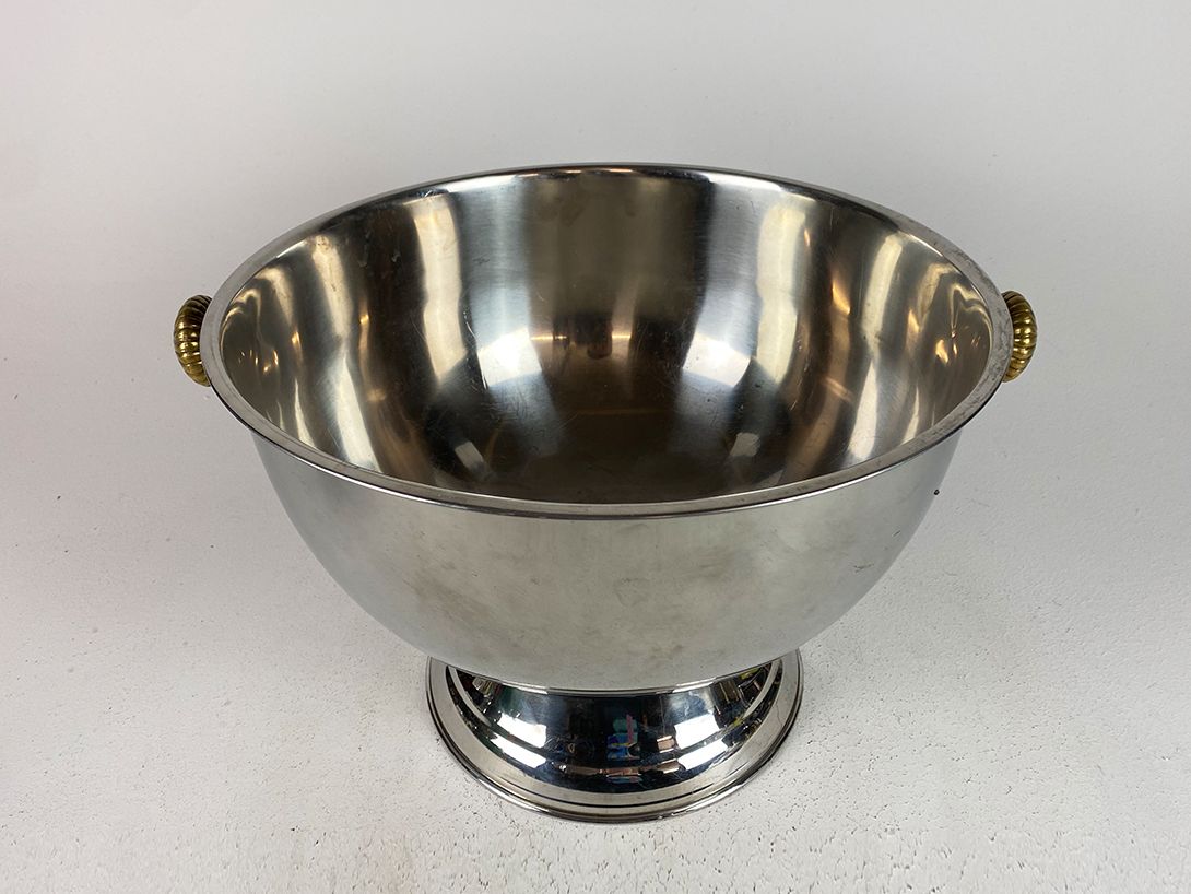 Foto Chrome Champagne Cooler with Brass Knobs h29