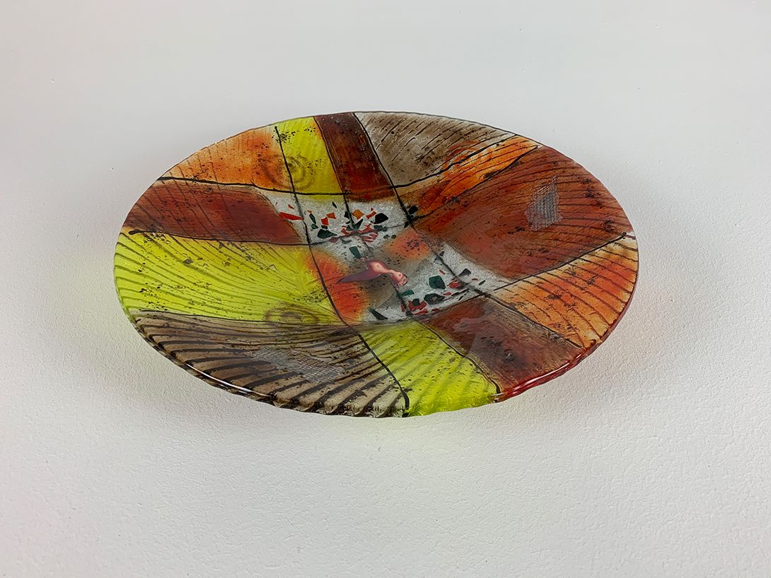 Foto Colorful Murano Glass Plate 1993 ø37
