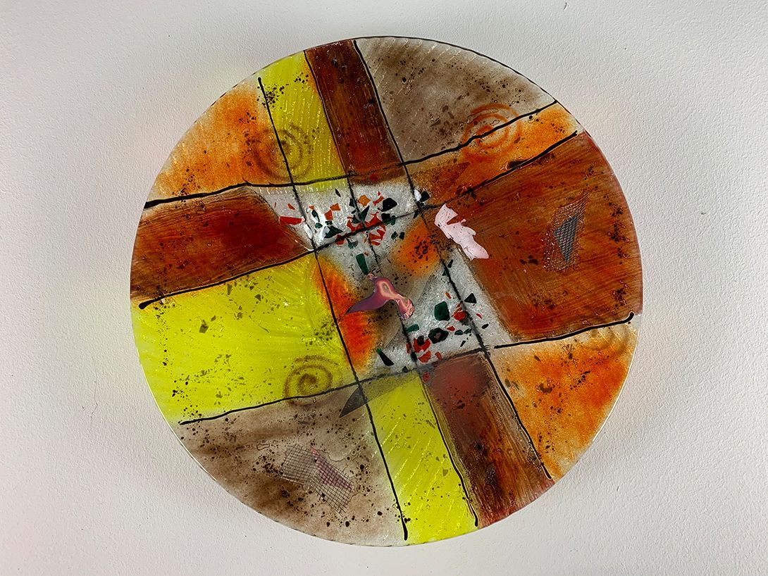 Foto Colorful Murano Glass Plate 1993 ø37