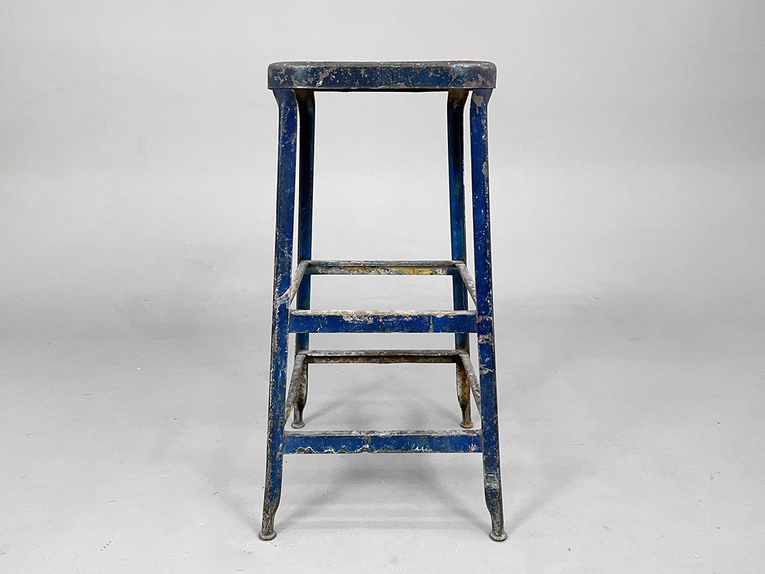 Foto Dark Blue Rusty Stool h76