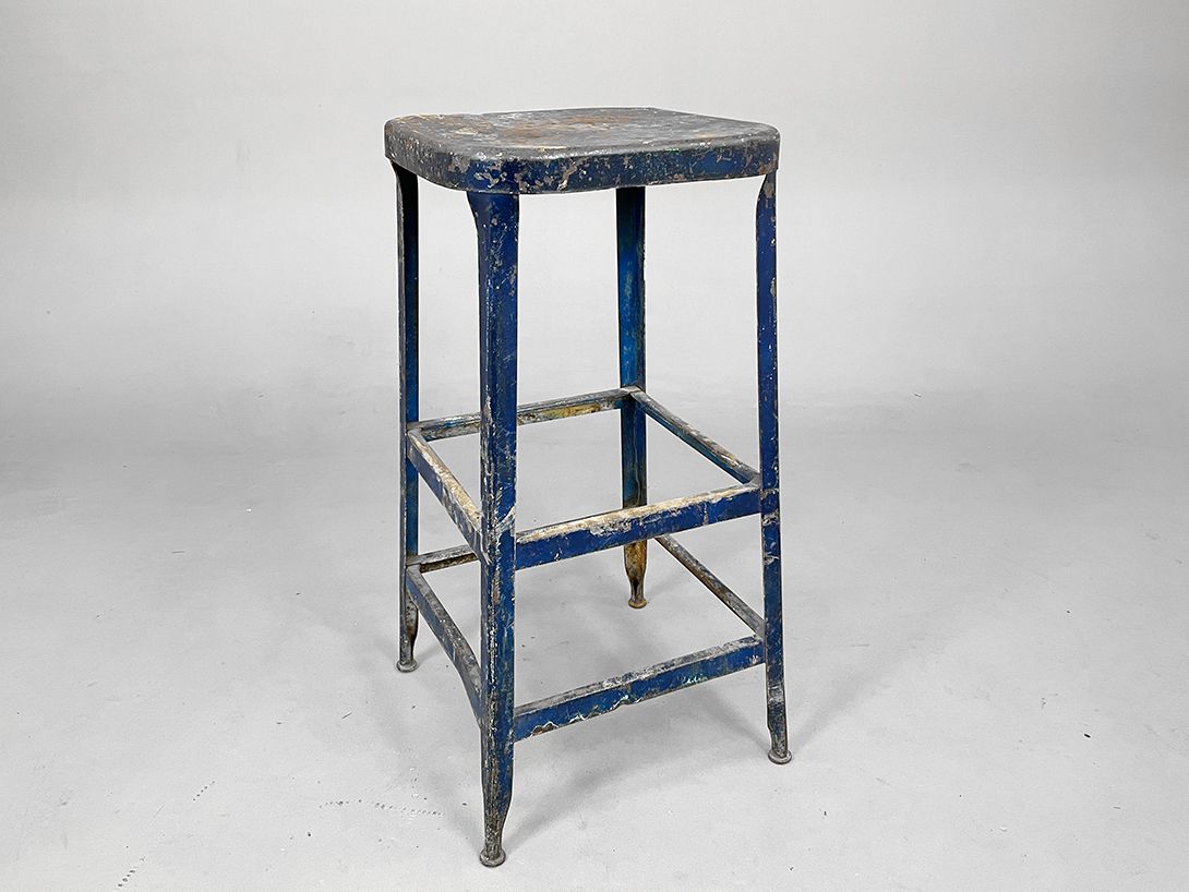 Foto Dark Blue Rusty Stool h76