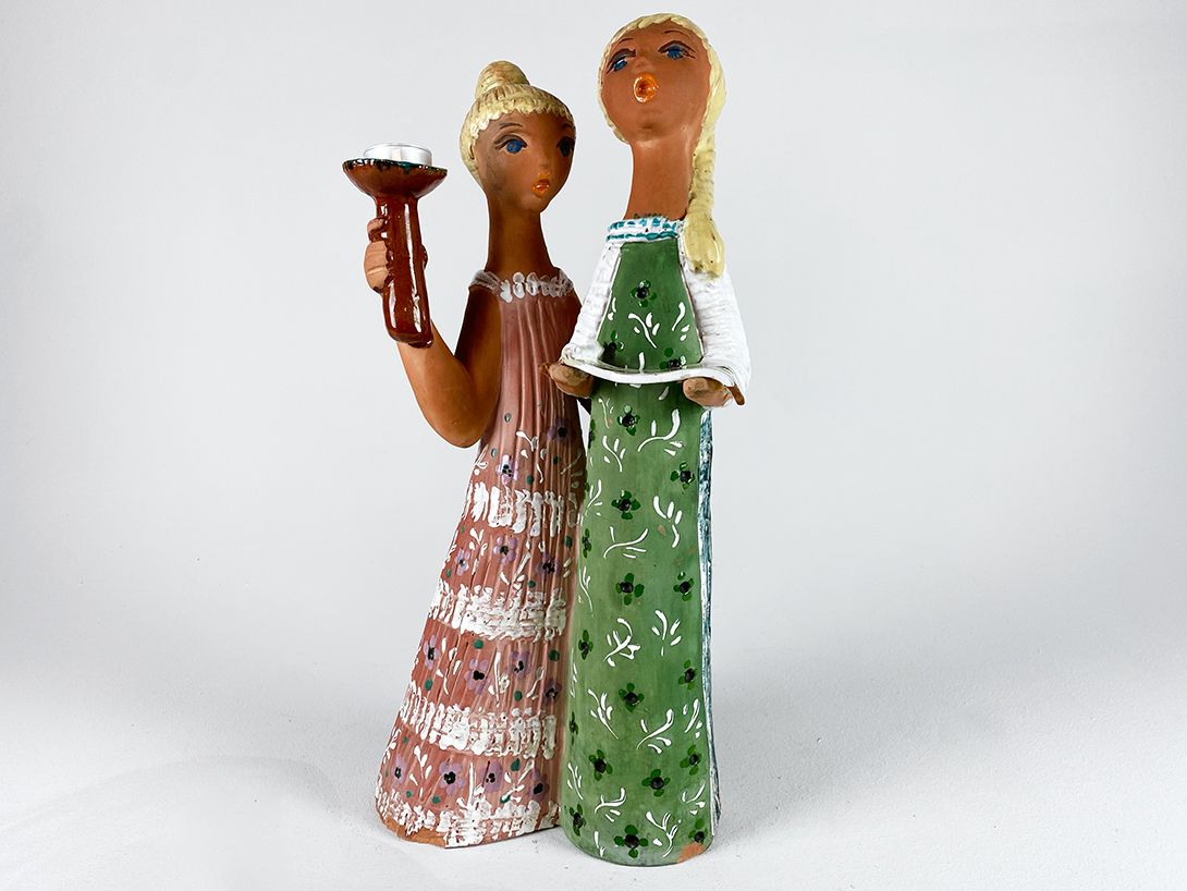 Foto Candleholder, two singing Folk Girls