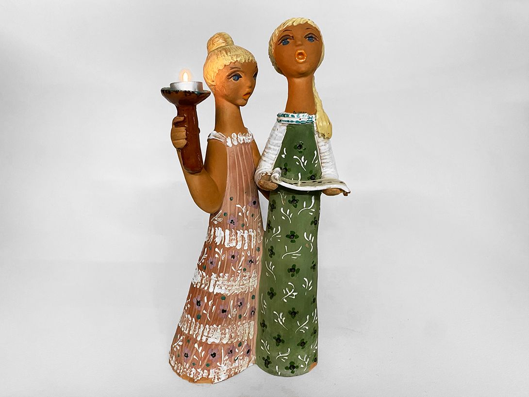 Foto Candleholder, two singing Folk Girls