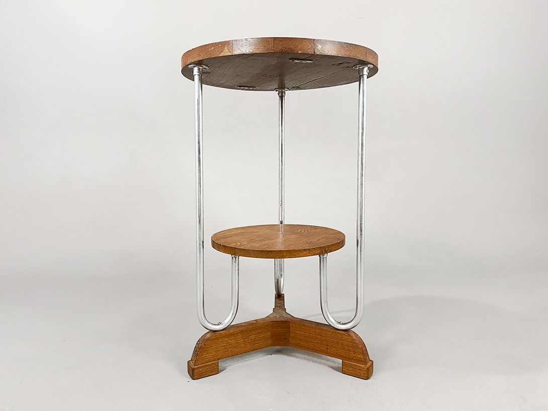 Foto Tall Round Wooden Side Table h77x50