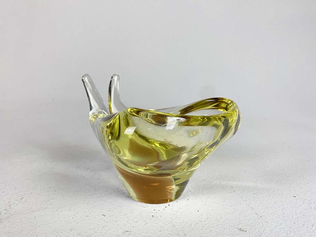 Foto Unusual Yellow Murano Glass Ashtray