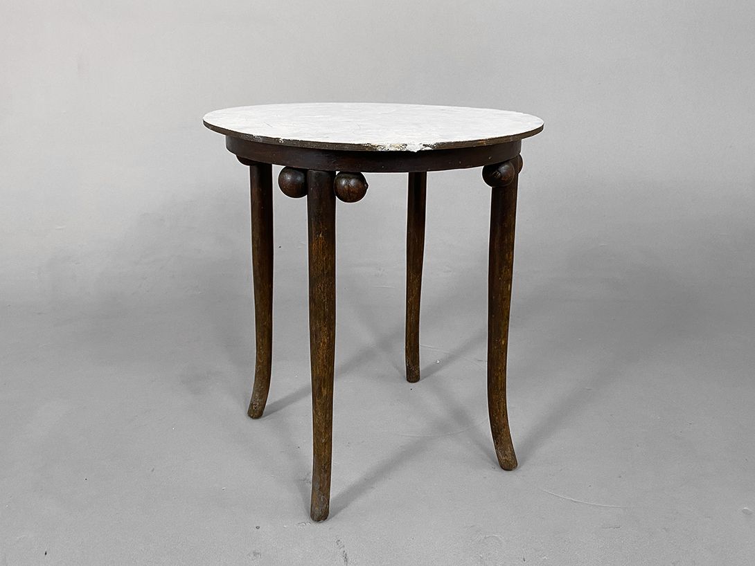 Foto Round Side Table with White Painted Top h55x48