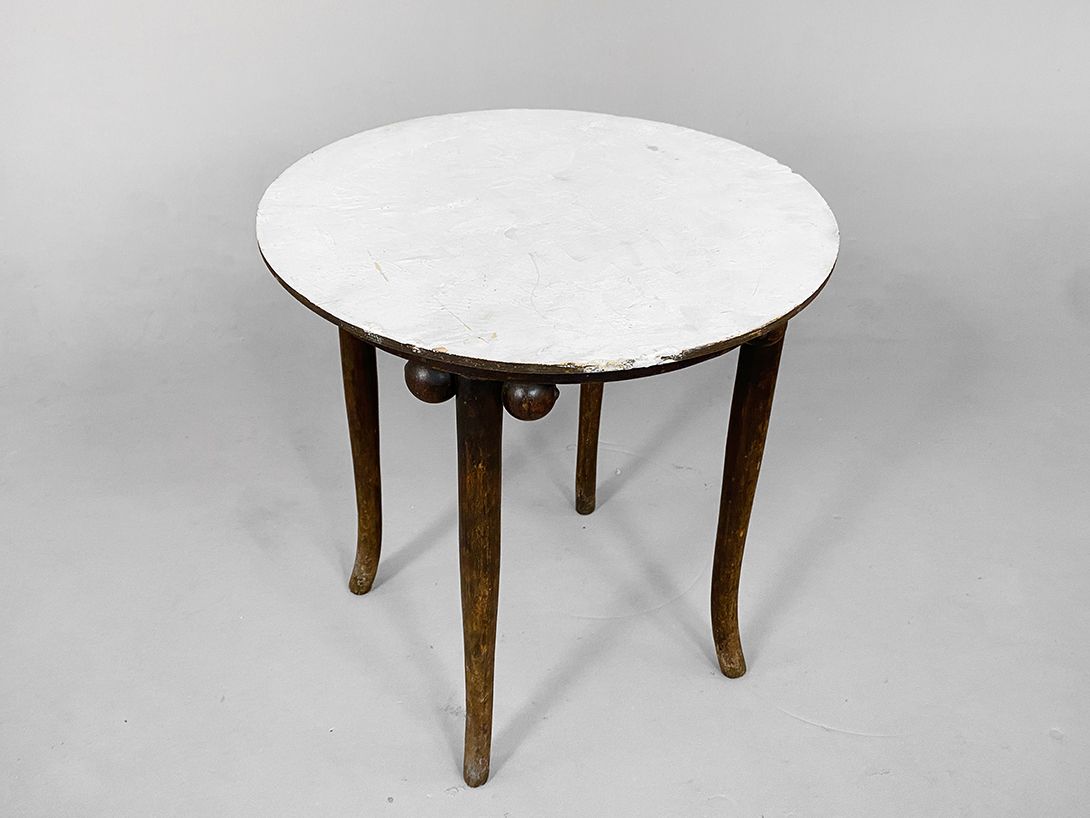 Foto Round Side Table with White Painted Top h55x48