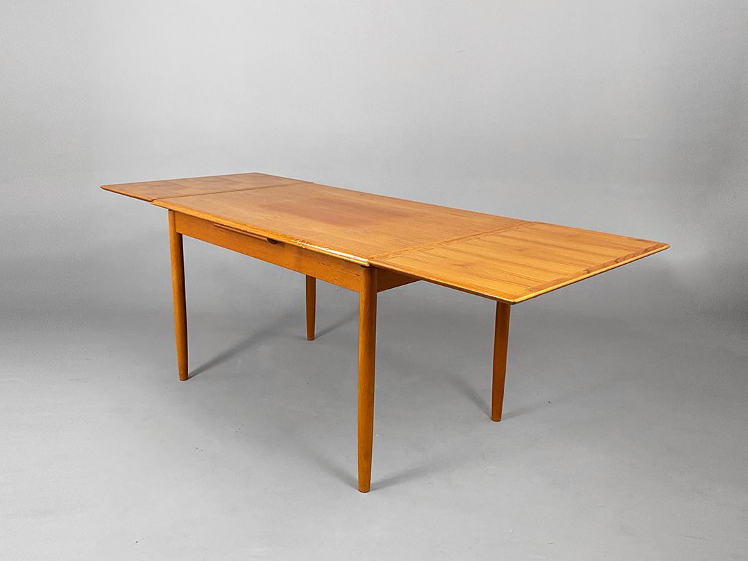 Foto Danish extendible Teak Dining Table h74x120x80