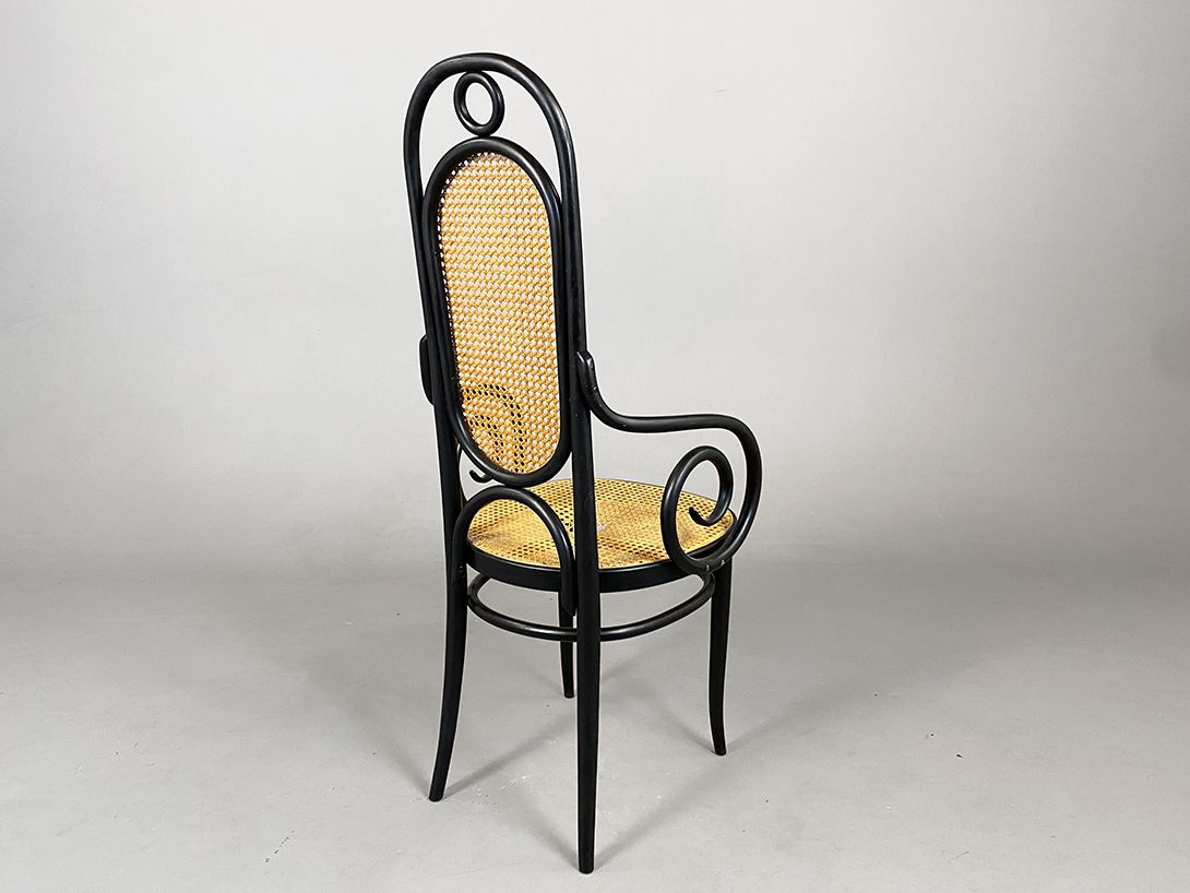 Foto Black Framed Chair with Wicker Seating (Decoration Only!)
