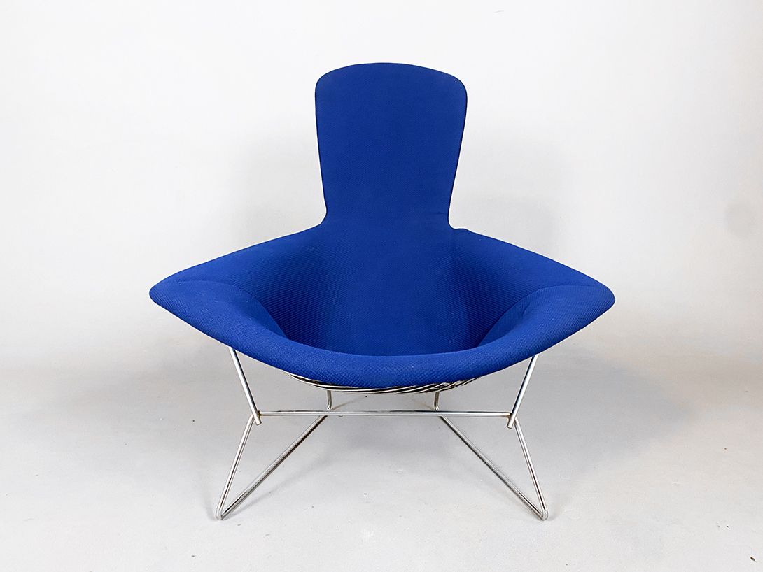 Foto Bird Chair Harry Bertoia with Blue Upholstery