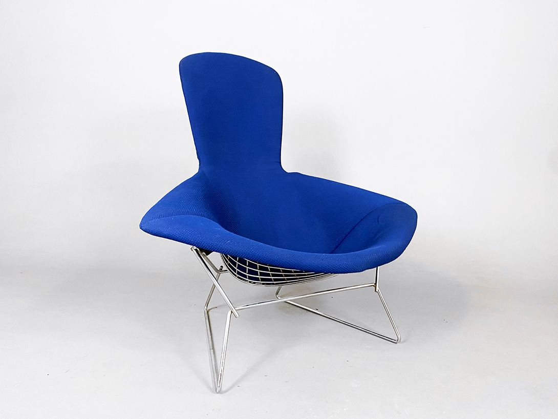 Foto Bird Chair Harry Bertoia with Blue Upholstery