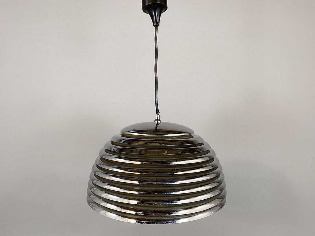 Foto Chrome Saturno Pendant Lamp by Kazuo Motozawa for Staff ø40