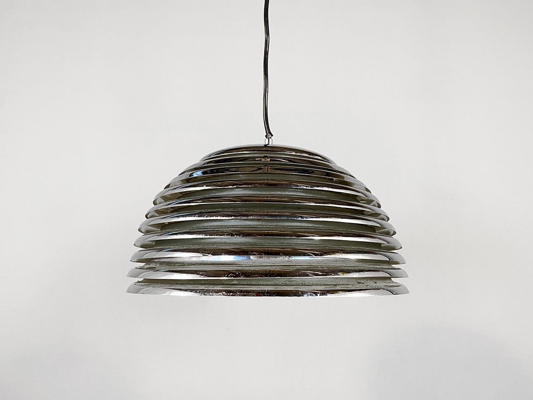 Foto Chrome Saturno Pendant Lamp by Kazuo Motozawa for Staff ø40