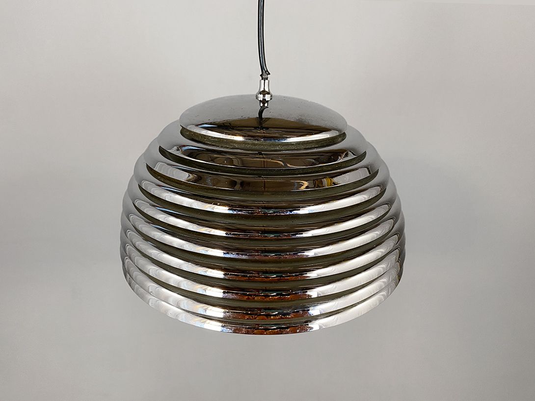 Foto Chrome Saturno Pendant Lamp by Kazuo Motozawa for Staff ø40