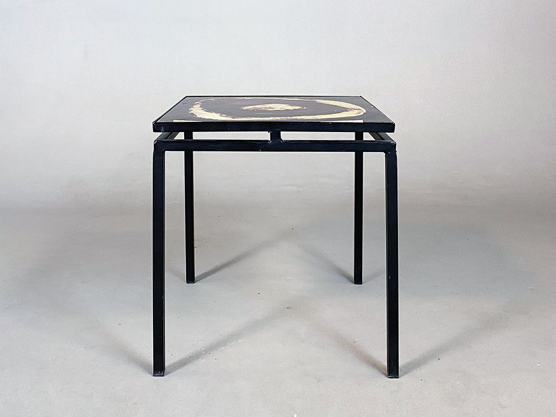 Foto Boho Coffee Table Metal and Stone h51