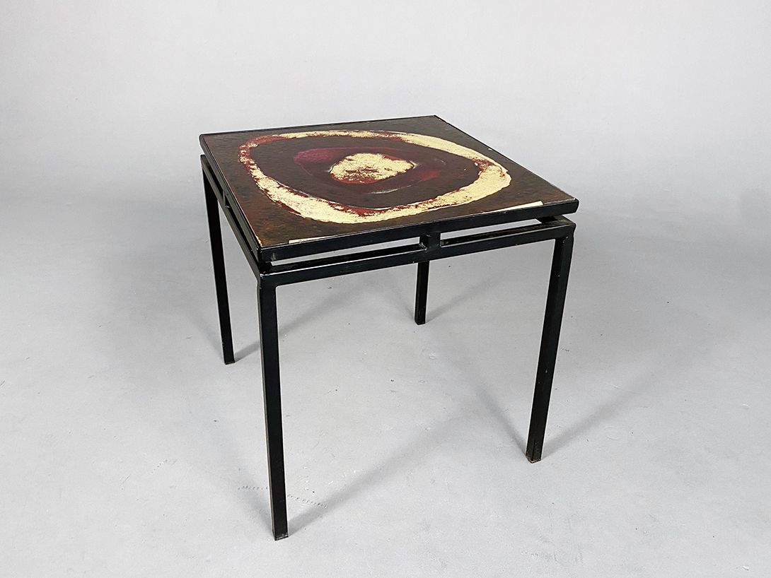 Foto Boho Coffee Table Metal and Stone h51
