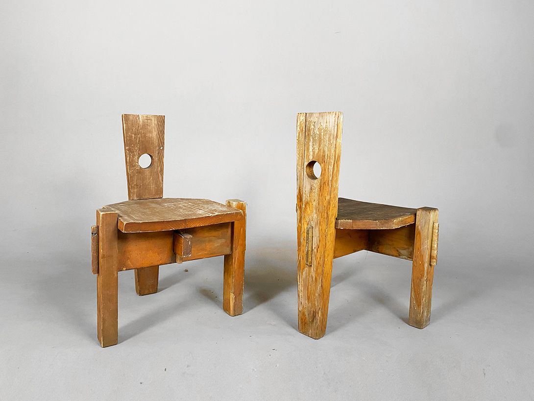 Foto Rustic Wooden Viking Chair h74