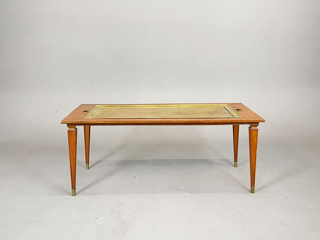 Foto Coffee Table with detachable Brass Serving Tray h50x125