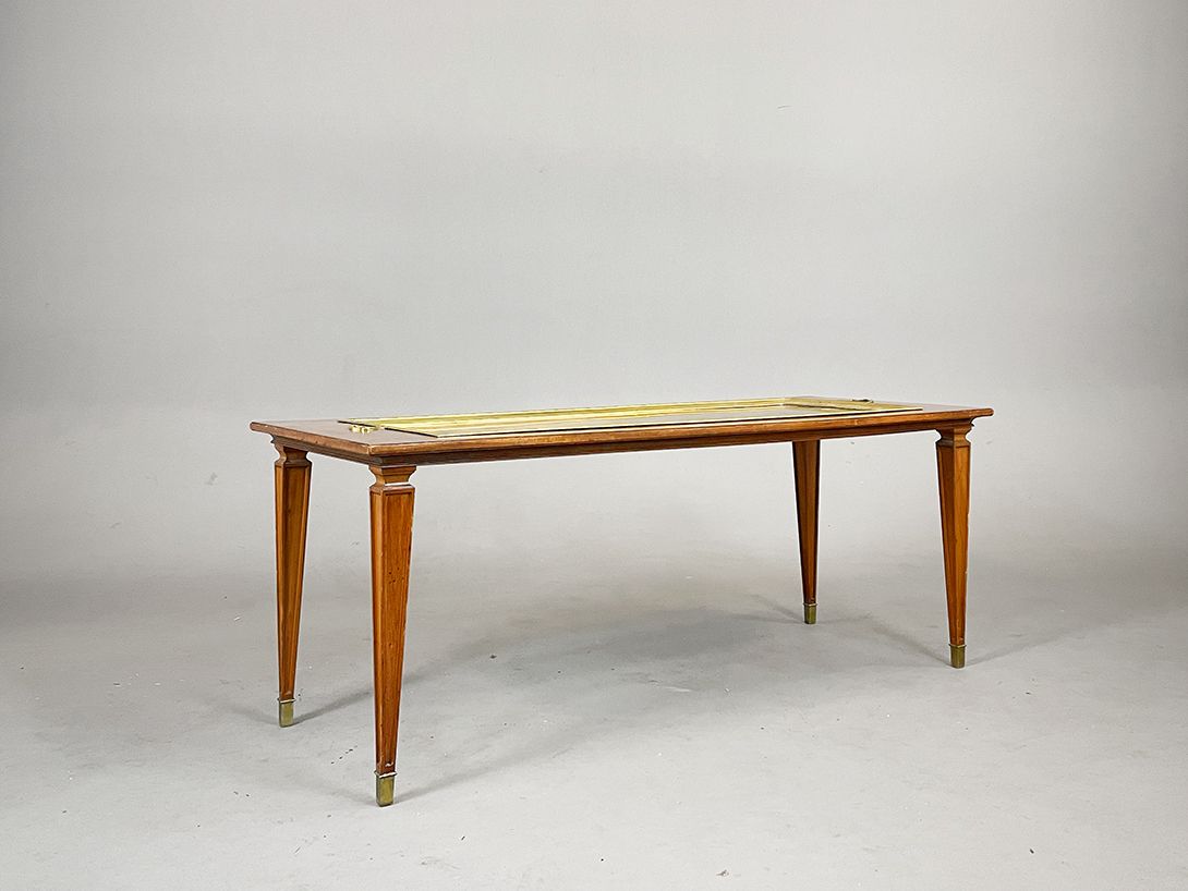 Foto Coffee Table with detachable Brass Serving Tray h50x125