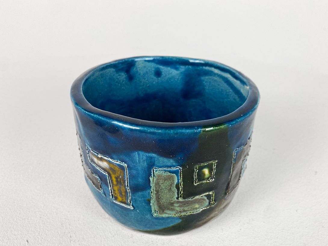 Foto Blue Handmade Flower Pot