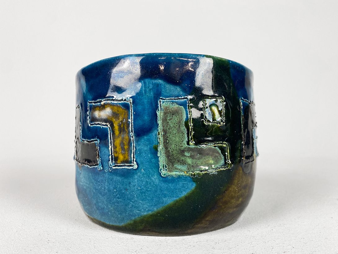 Foto Blue Handmade Flower Pot