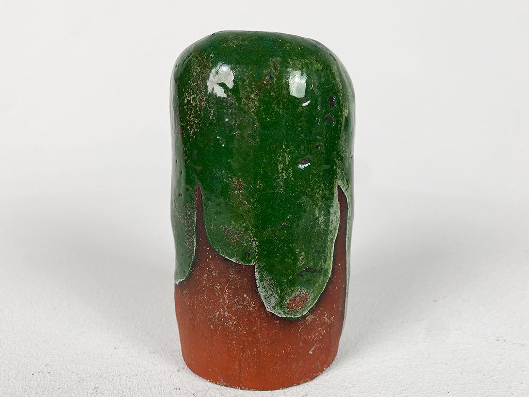 Foto Green and Red Painted Ceramic Vase h14 D5